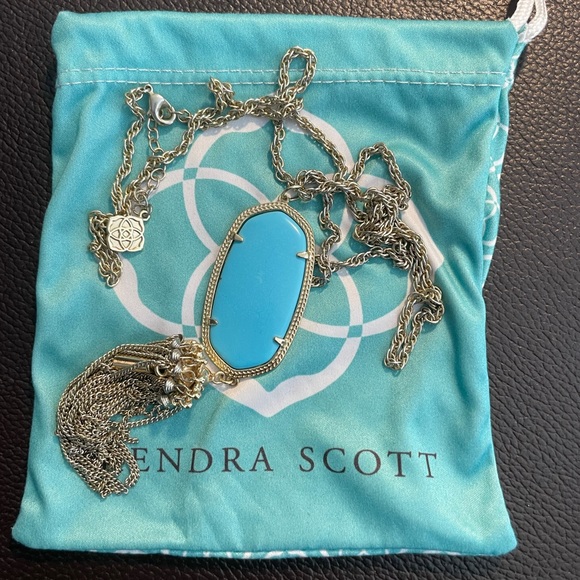 100% AUTHENTIC KENDRA SCOTT RAYNE TURQUOISE NECKLACE - Picture 1 of 6